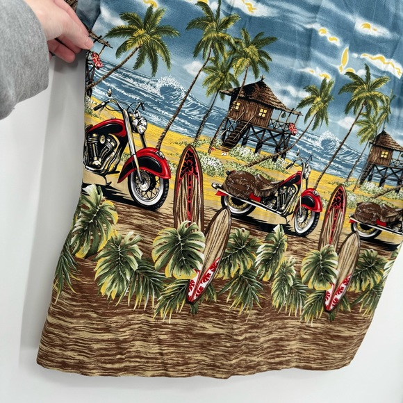 KY’S International Fashion Men’s XL Tropical Motorcycle Hawaiian Shirt - Picture 5 of 7